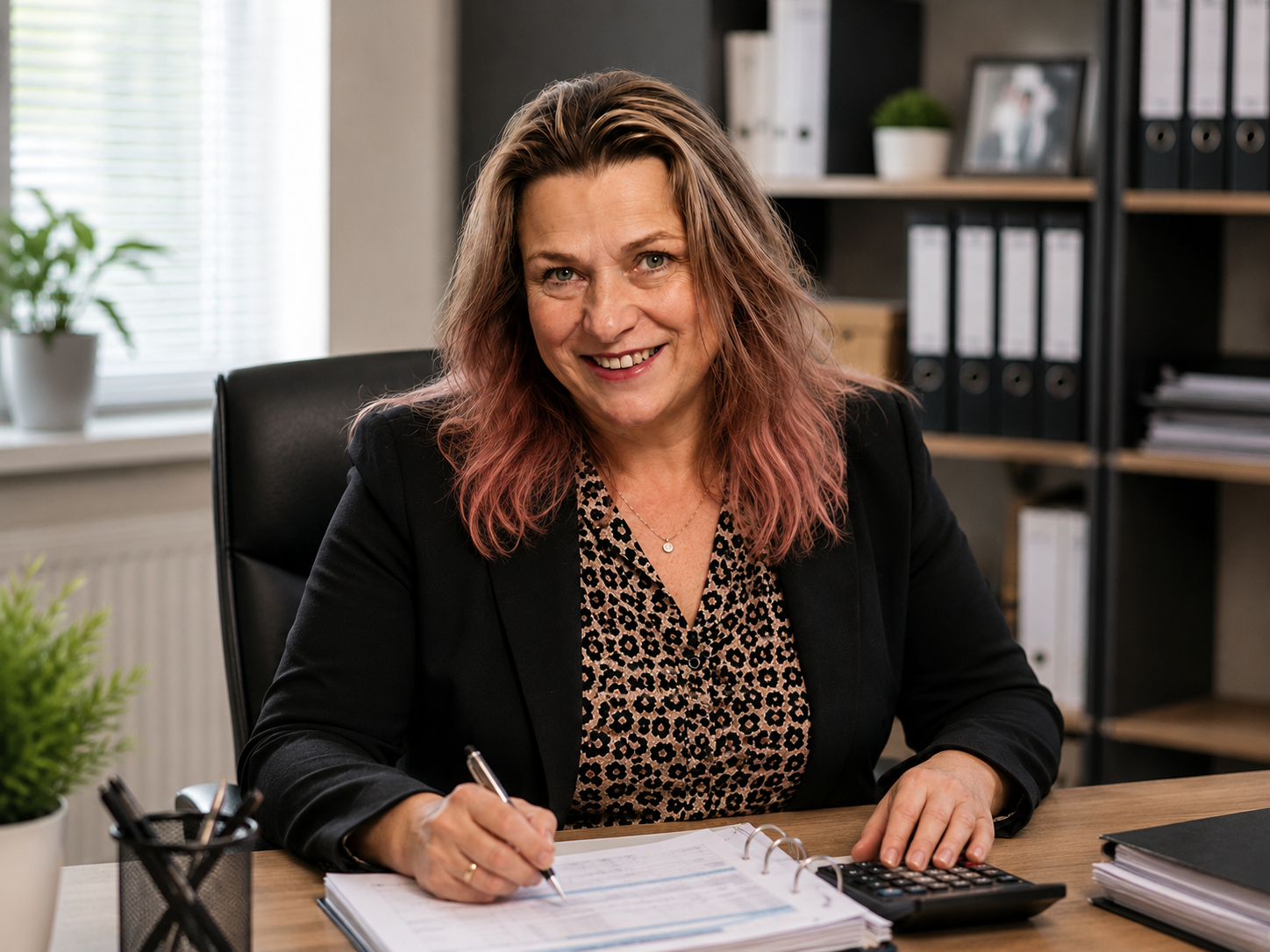 Jana Hazdová u pracovního stolu